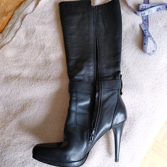 ๐ฏ% Genuine Leather Black Knee High boots - Nine West - Picture 13 of 16
